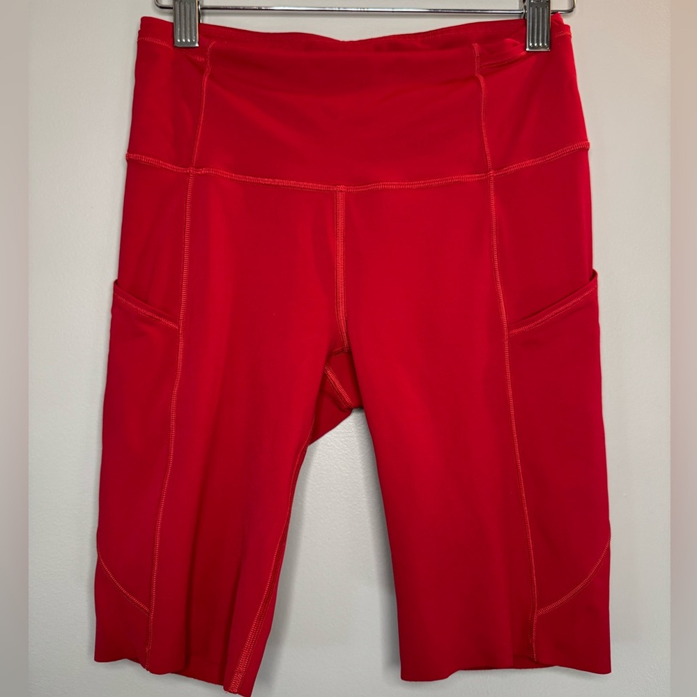 Lululemon 10” Fast & Free Red Biker Shorts Size 6